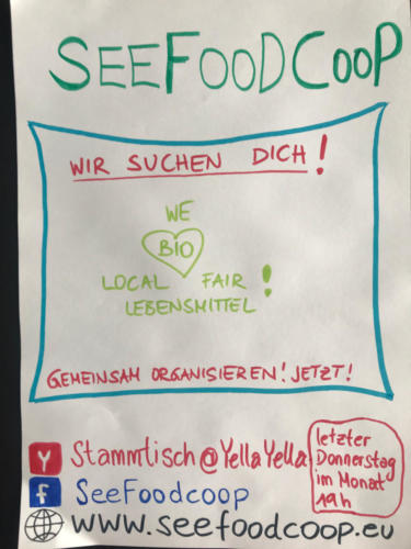 Das erste Plakat der SeeFoodcoop - wir suchen Dich!