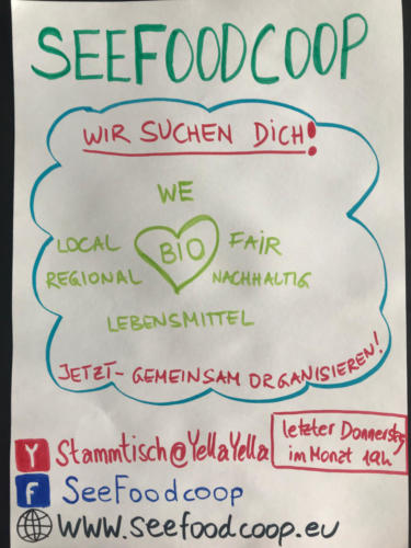 Das erste Plakat der SeeFoodcoop - wir suchen Dich!