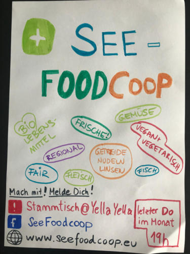 Das erste Plakat der SeeFoodcoop - wir suchen Dich!